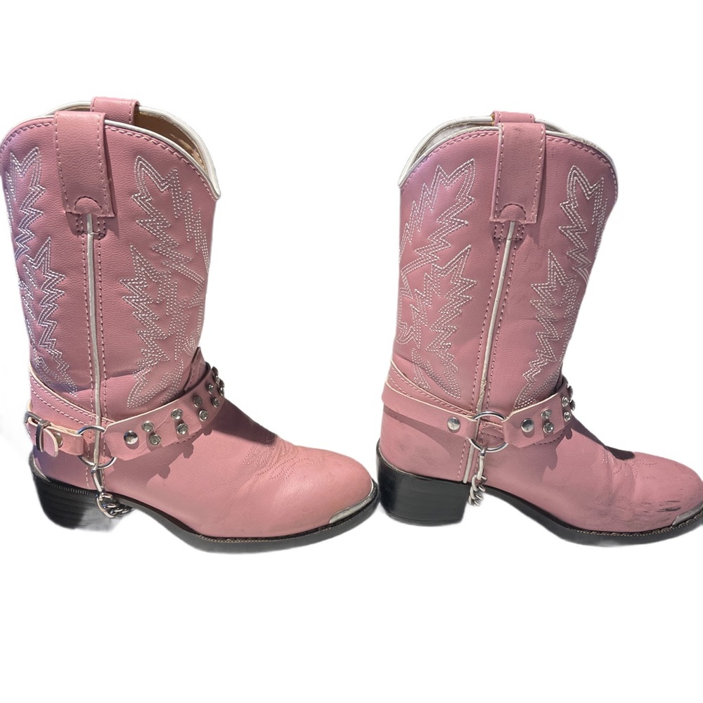 Pink Western Cowboy Boots with Embellishments